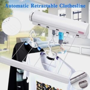 5-Rope Automatic Laundry Clothesline, Retractable Clothes Dryer