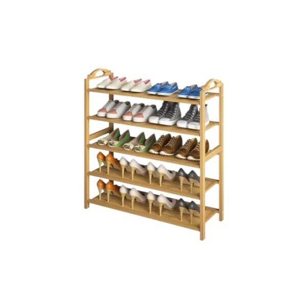 Bamboo Shoe Rack with 5 Shelves – Organize your shoe collection effortlessly.