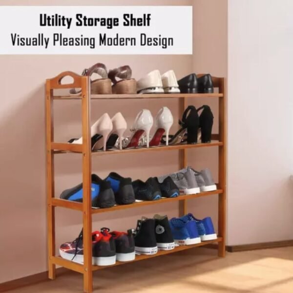 Utility Storage Shelves for Shoes – Our bamboo rack is both functional and chic.