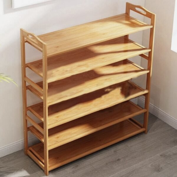 Space-Friendly Bamboo Rack – Compact yet capacious at 87 x 68 x 23 cm.