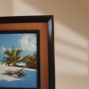 Beach View Portrait, Dual Border Frames on Canvas 44 x 54 cm