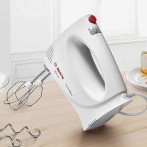 Bosch Hand Mixer, White with Whisk and Dough Hook