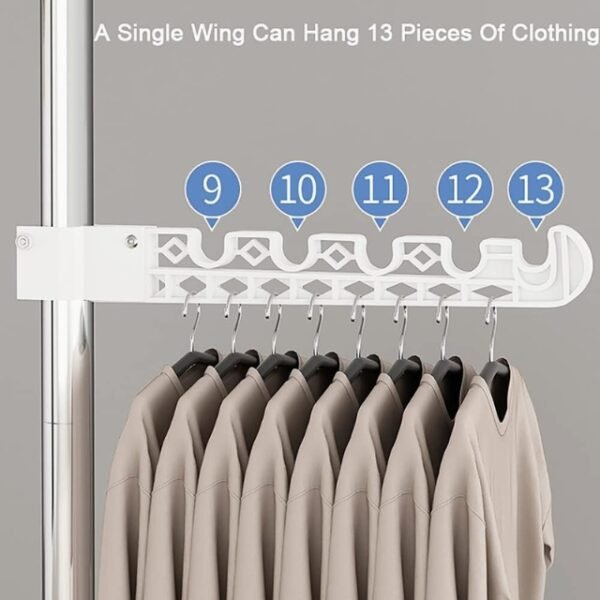 Telescopic Clothes Hanger with 4 Shelves