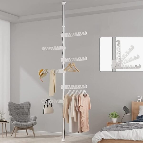 Adjustable Clothes Hanging Rack with Telescopic Design