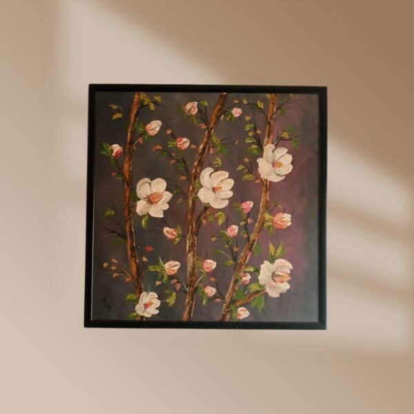 Serene floral painting for homes/offices – a nature-inspired canvas art.