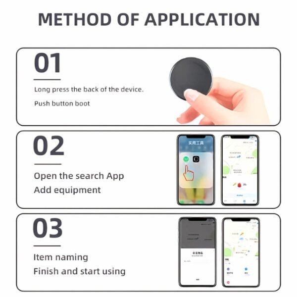 Easy 3-step guide using FindMyTag app with GPS Locator Tag.