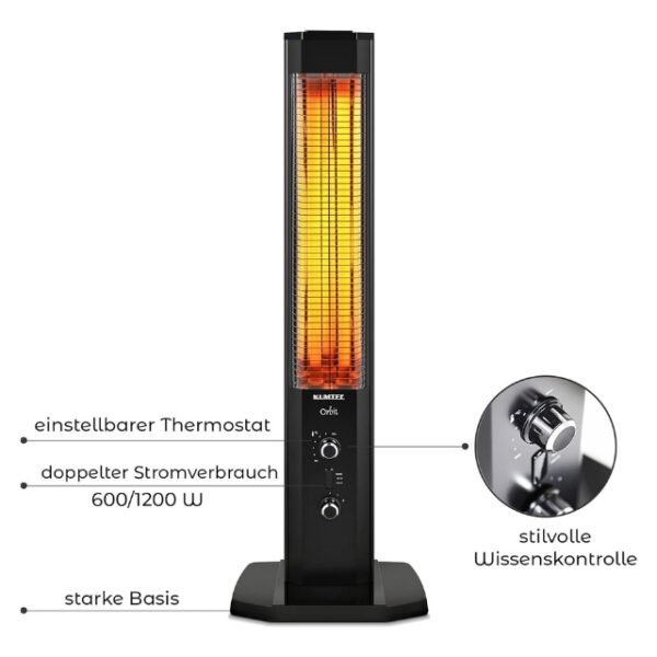 Control and Comfort: Kumtel Stand Heater with Adjustable Thermostat.