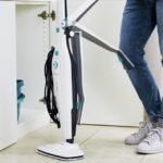 Leifheit CleanTenso Steam Cleaner - Foldable Marvel for Easy Storage.