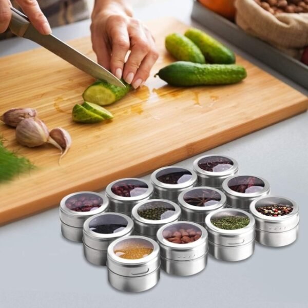 12-Piece Magnetic Spice Holder Set for Culinary Adventures.