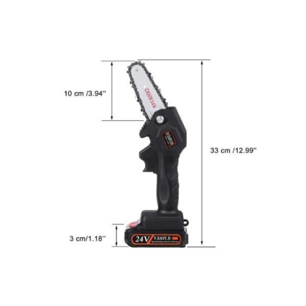 Compact and convenient mini cordless chainsaw - 33 x 10 cm.