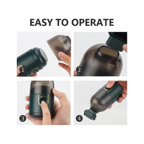 Easy Operation Steps 1-4 – Our User-Friendly Mini Vacuum Cleaner.