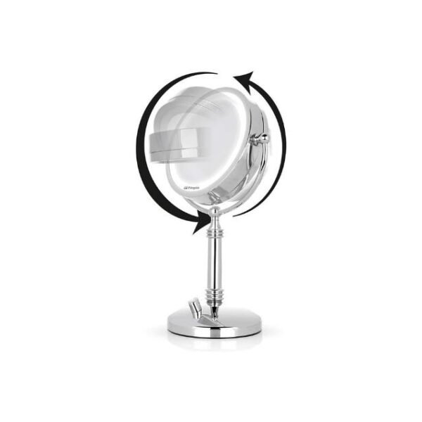 Versatile angles Orbegozo makeup mirror for precise targeting.