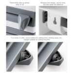 Easy cutting design paper towel dispenser with hanging hole, strong adhesive, and 2 paper cutters.