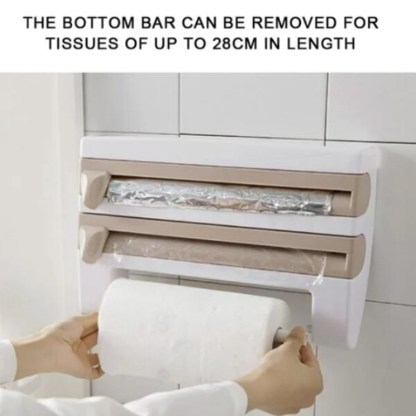 Bottom bar supports tissues up to 28cm in length for our paper towel dispenser.