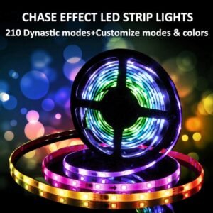 RGB LED Strip Lights, 5M Bluetooth with Remote