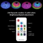 Remote-controlled RGB LED strip with adjustable settings.