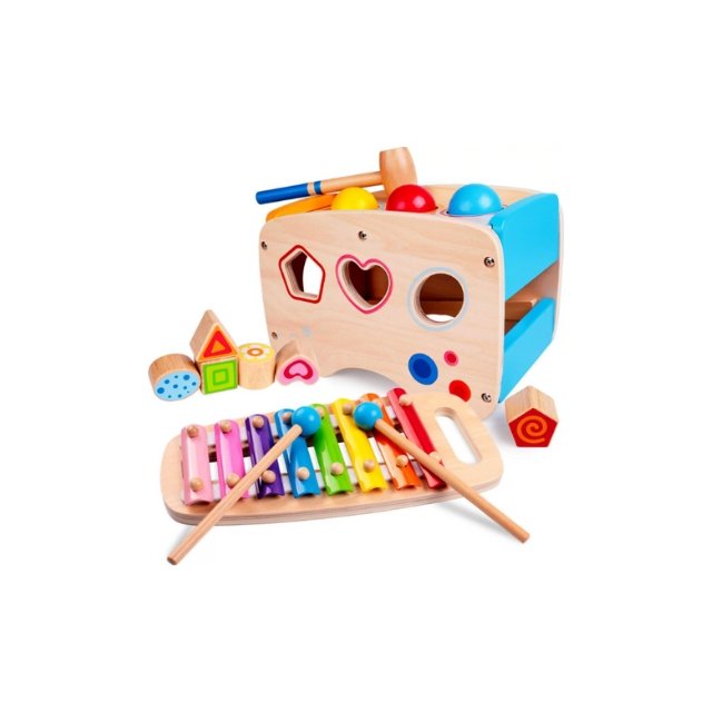 Rolimate Hammering & Pounding Toys with shape sorter and xylophone for kids.