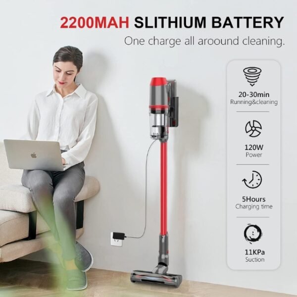 Known for durability - VCM Cordless Vacuum with 2200mAh lithium battery for 30-40 minutes of sweeping.