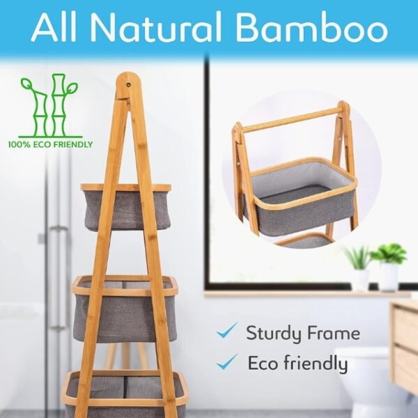 3-tier bamboo laundry rack.