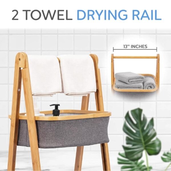 3-tier laundry rack with upper stand for convenient towel drying.