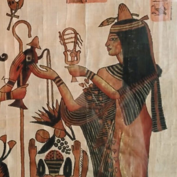 High Priest Blessings – Egyptian Papyrus Painting on Papyrus Paper.