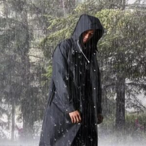 Eva Waterproof Raincoat, Outdoor Coat with Hat and Buttons