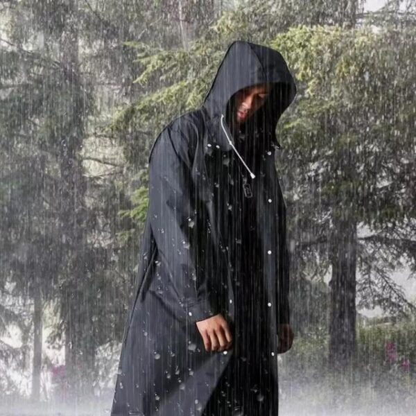 Protective Winter Hoodie – Eva Waterproof Raincoat in Action.