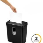 Efficient and sleek Fellowes paper shredder in action.