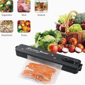 Food Vacuum Sealer with 10 Sealing Bags in Black