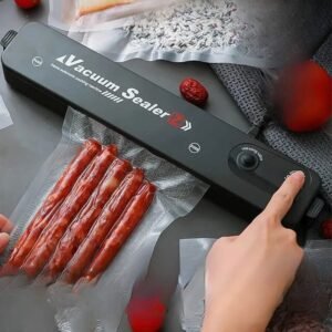 Food Vacuum Sealer with 10 Sealing Bags in Black