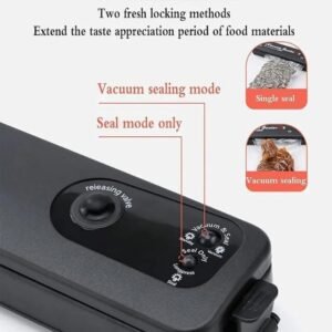 Food Vacuum Sealer with 10 Sealing Bags in Black