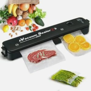 Food Vacuum Sealer with 10 Sealing Bags in Black