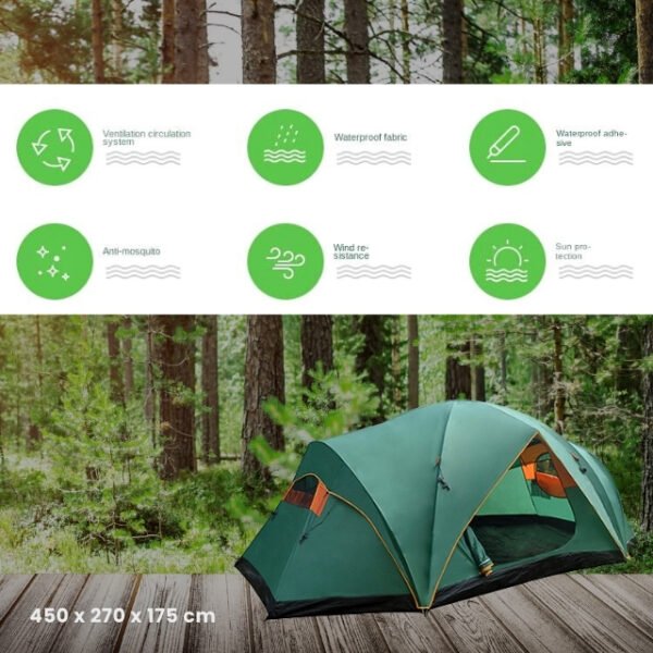 Double protection outdoor tent against elements.