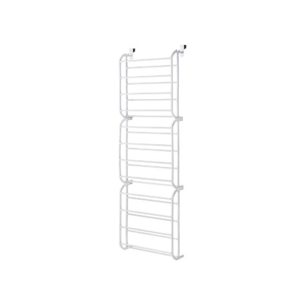 Durable white resin frame over the door shoes rack – stylish organization.