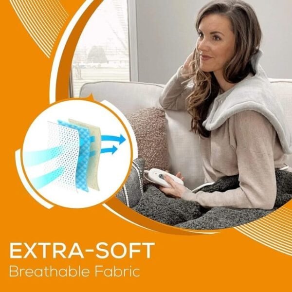 Fast heating Sanitas massager with 6 adjustable levels.