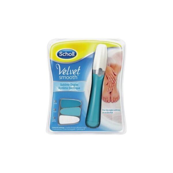 Scholl nail care set with 3 extra heads and smooth, battery-operated AA pen