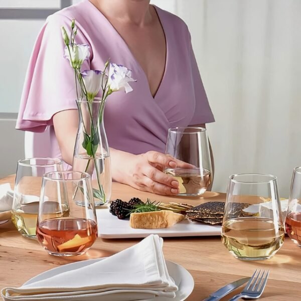 Glass Tumbler Set for Breakfast and Dining, Crystal Clear.