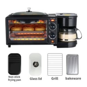 3-in-1 Breakfast Maker with Toaster, Griddle and Coffee Machine