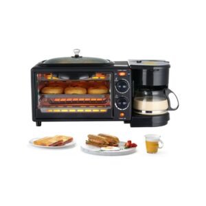 3-in-1 Breakfast Maker with Toaster, Griddle and Coffee Machine