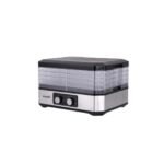 Black and steel Dessini food dehydrator with adjustable temperature, made in Italy.