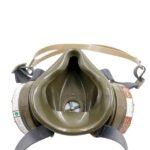Reinforced plastic organic gas mask for ultimate face comfort.