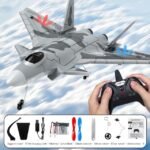 All-inclusive RC Jet Kit: Remote, Accessories, Battery, Charging Cable, Manual.