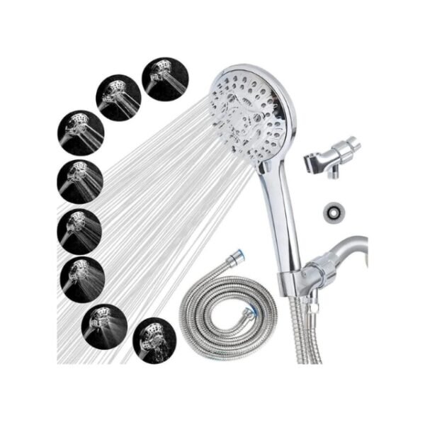 Proper Home Shower Head with 3 Water Patterns and Stainless Hose.