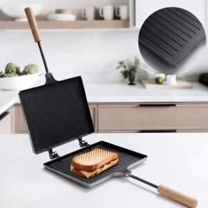 Sandwich Press Grill, Non-Stick Teflon, Crunchy Bread Toaster