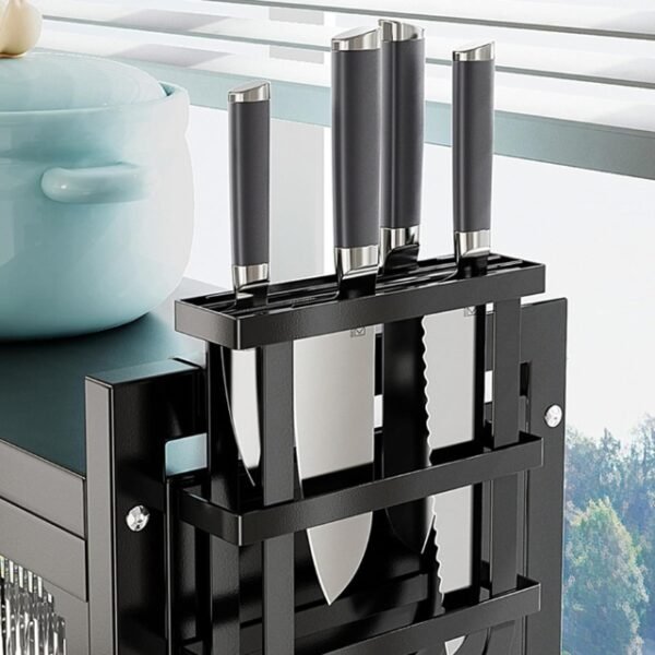 Securely hold stainless steel knives on our dish drying rack.