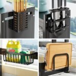 Versatile 2-layer dish drying rack holding utensils and cleaning agents.