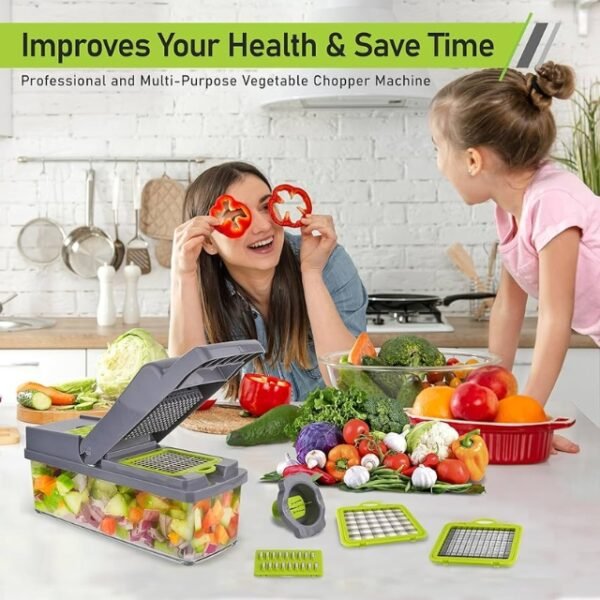 Professional 22-Piece vegetable chopper machine.