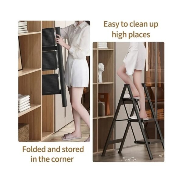 Portable 3-step ladder for easy access to higher places.