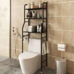 3-tier toilet shelf with sturdy steel construction – ideal for towels and toiletries.