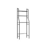 Strong 3-tier toilet shelf in black, resistant steel pipes for added durability.